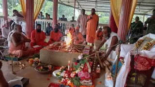বোয়ালখালীতে মহালয়া উদযাপন, মেধস আশ্রমে ভক্তদের ভিড়
